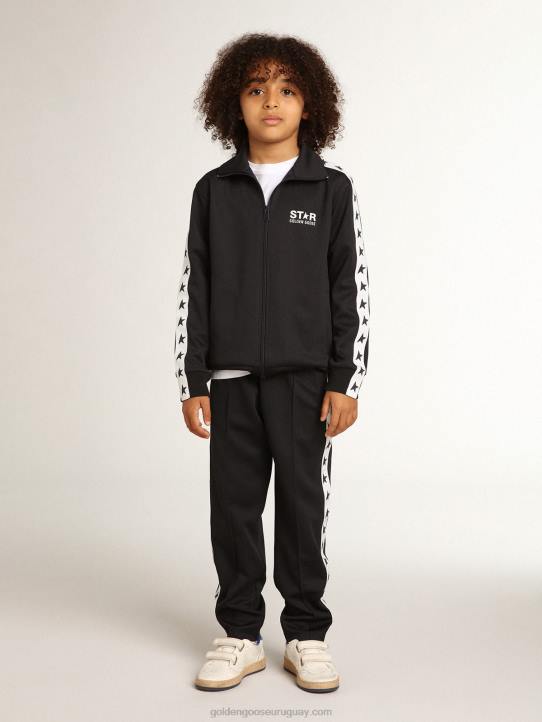 niños Joggers azul oscuro con franja blanca y estrellas a contrasteGolden Goose 02H6912