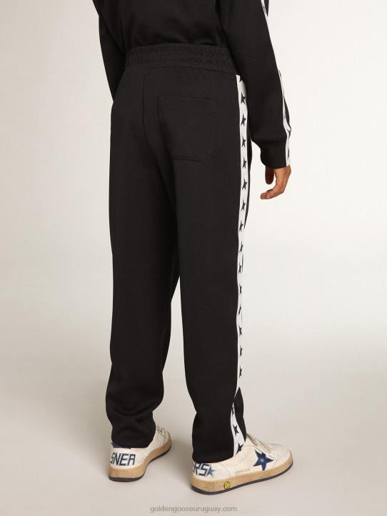 niños Joggers azul oscuro con franja blanca y estrellas a contrasteGolden Goose 02H6912