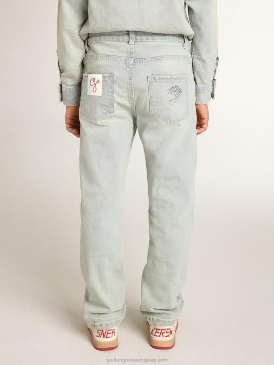 vaqueros de niño blanqueados con tratamiento desgastadoGolden Goose 02H6913