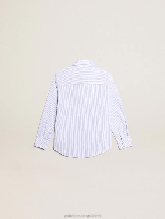 camisa de niño con rayas celestesGolden Goose 02H6889