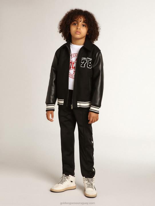 camiseta de niño blanca con logo rojo estampado en el centroGolden Goose 02H6902
