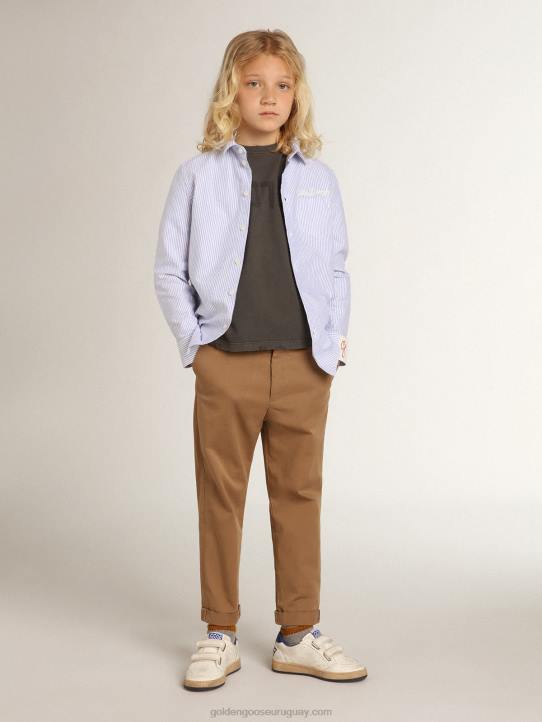 camiseta de niño en gris con tratamiento desgastadoGolden Goose 02H6896