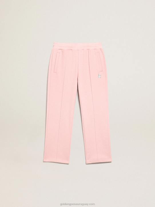 niños Pantalón jogging colección estrella rosa con estrella de purpurina plateada en la parte delanteraGolden Goose 02H6885