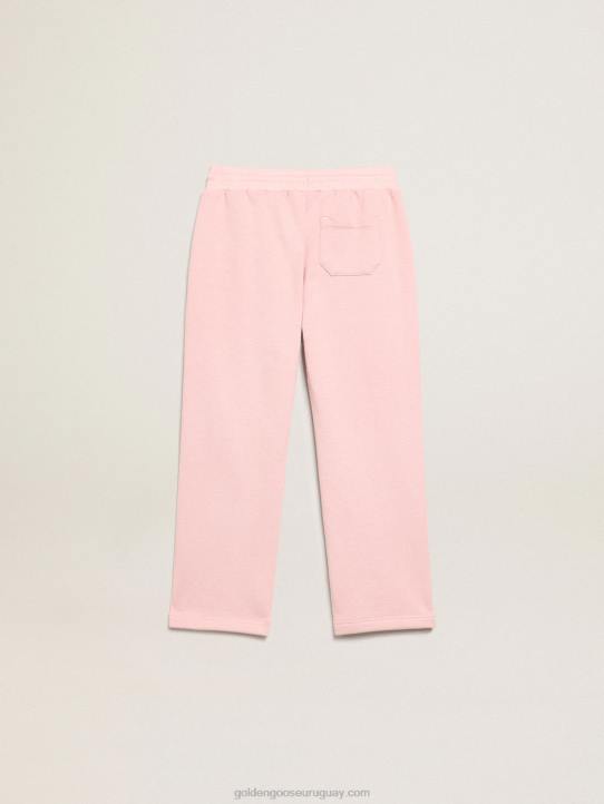 niños Pantalón jogging colección estrella rosa con estrella de purpurina plateada en la parte delanteraGolden Goose 02H6885