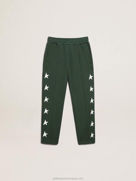 niños Pantalón jogging colección star verde intenso con estrellas blancas a contrasteGolden Goose 02H6911