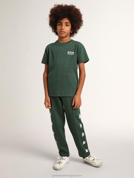 niños Pantalón jogging colección star verde intenso con estrellas blancas a contrasteGolden Goose 02H6911