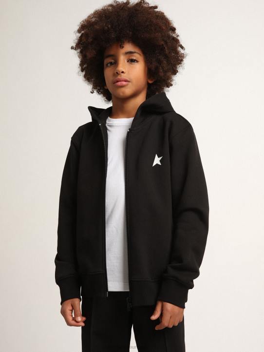 niños sudadera black star collection con capucha y estrella blanca a contraste y logoGolden Goose 02H6900