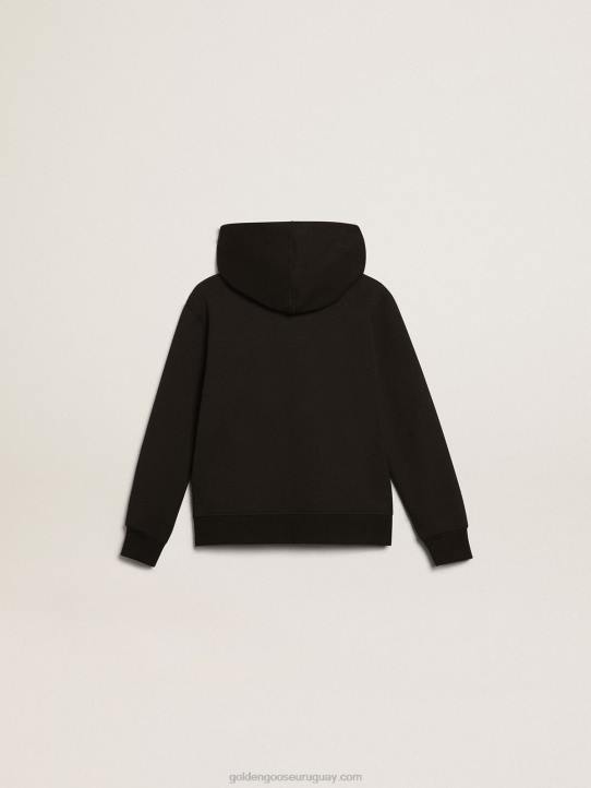 niños sudadera black star collection con capucha y estrella blanca a contraste y logoGolden Goose 02H6900