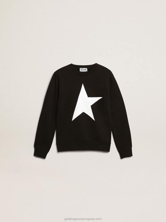 niños sudadera colección estrella negra con maxi estrella blanca en la parte delanteraGolden Goose 02H6906