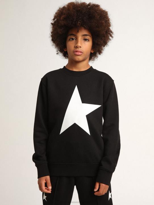 niños sudadera colección estrella negra con maxi estrella blanca en la parte delanteraGolden Goose 02H6906