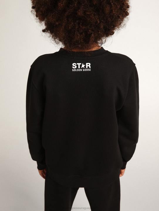 niños sudadera colección estrella negra con maxi estrella blanca en la parte delanteraGolden Goose 02H6906