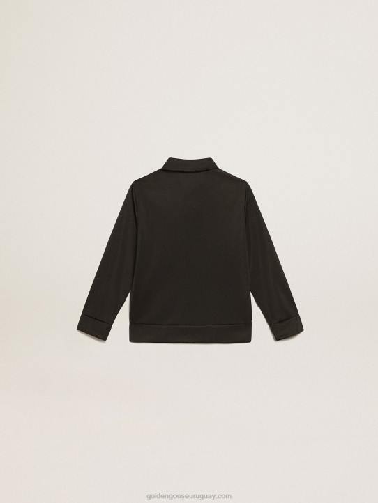 niños sudadera negra con cremallera y estrellas blancas en contrasteGolden Goose 02H6905