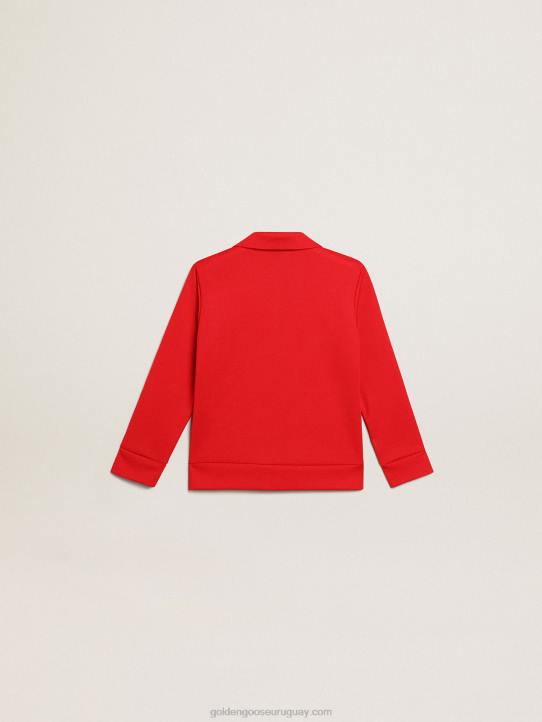 niños sudadera roja con cremallera y estrellas rojas en contrasteGolden Goose 02H6903