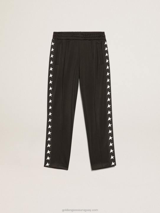 niños joggers negros con estrellas a los ladosGolden Goose 02H6877