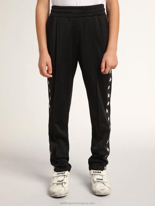 niños joggers negros con estrellas a los ladosGolden Goose 02H6877