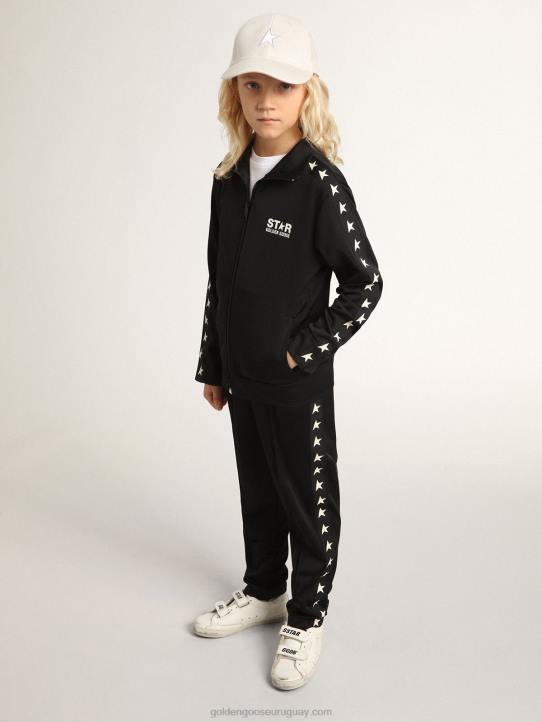 niños joggers negros con estrellas a los ladosGolden Goose 02H6877