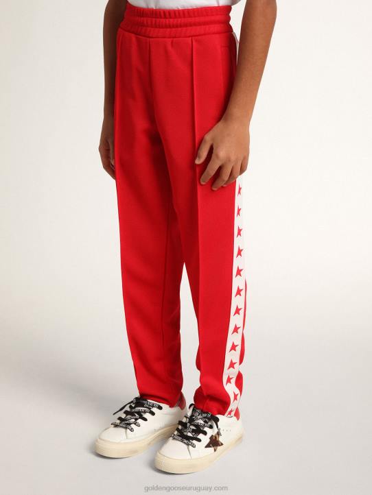 niños joggers rojos con estrellas a los ladosGolden Goose 02H6882