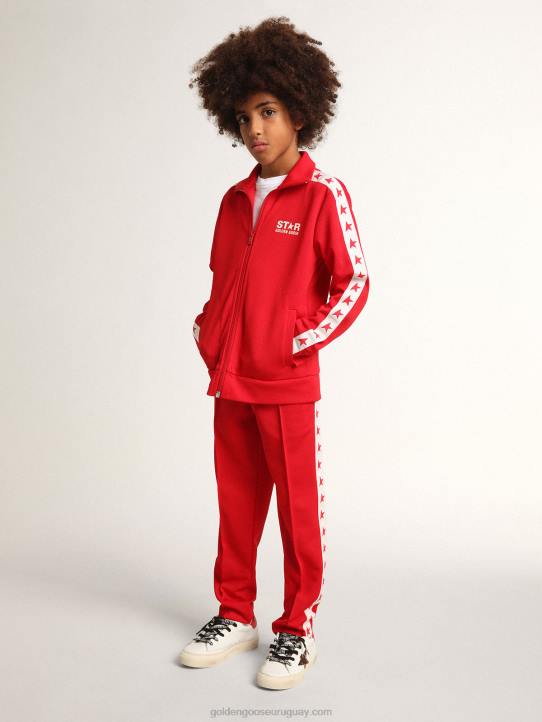 niños joggers rojos con estrellas a los ladosGolden Goose 02H6882