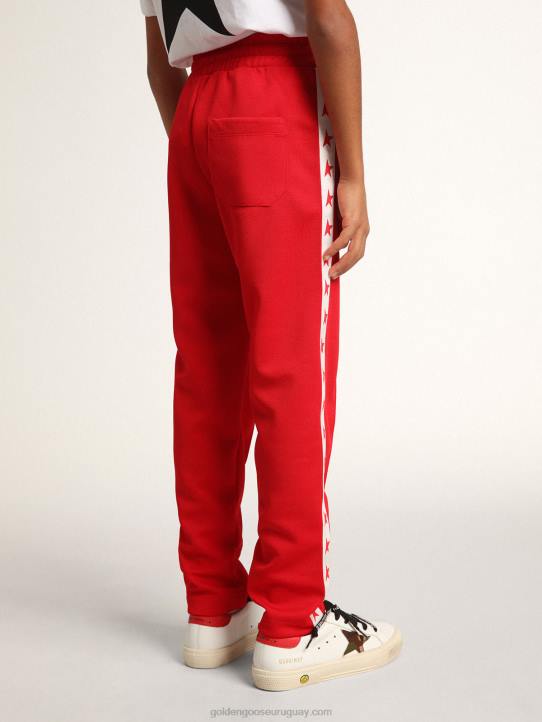 niños joggers rojos con estrellas a los ladosGolden Goose 02H6882
