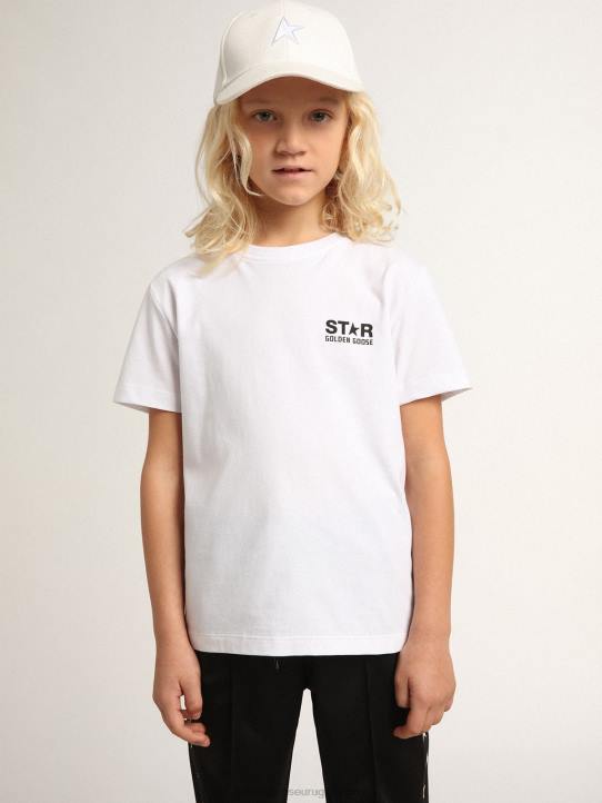 niños camiseta blanca de la colección star con logo y estrella en contraste en negroGolden Goose 02H6899