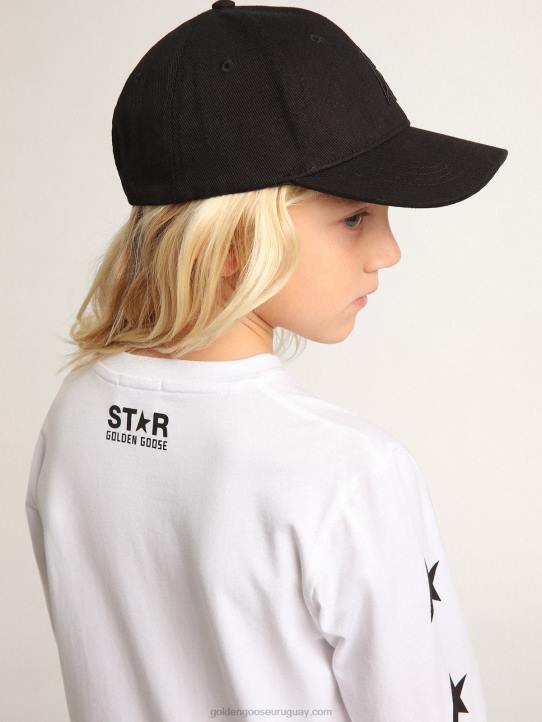 niños camiseta blanca de manga larga de la colección star con estrellas negras a contrasteGolden Goose 02H6904