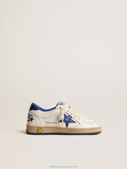 niños ball star júnior con estrella de piel metalizada azul y refuerzo en el talónGolden Goose 02H6854