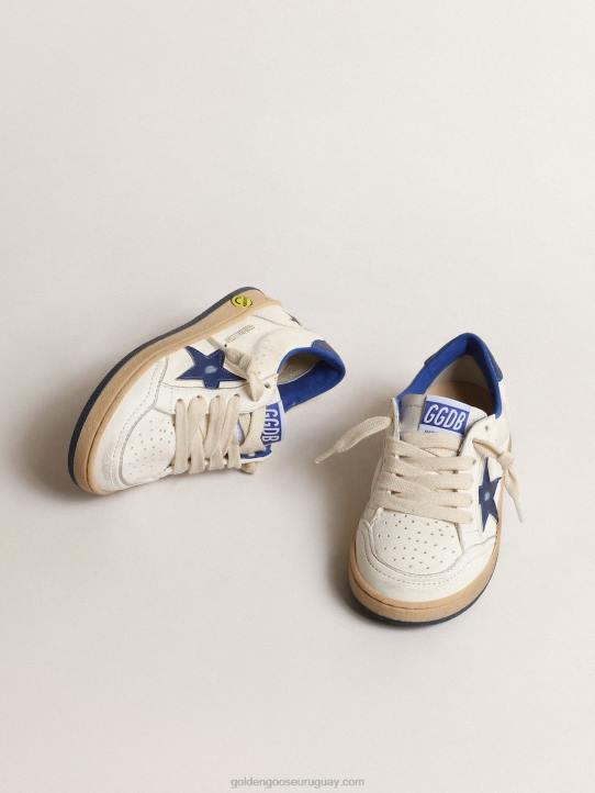 niños ball star júnior con estrella de piel metalizada azul y refuerzo en el talónGolden Goose 02H6854