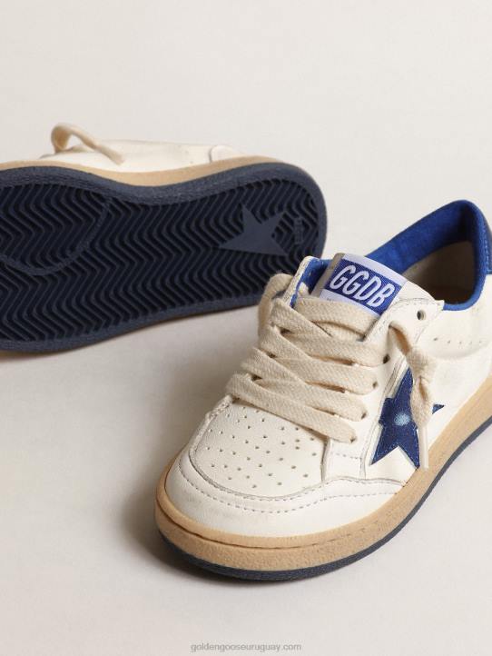 niños ball star júnior con estrella de piel metalizada azul y refuerzo en el talónGolden Goose 02H6854