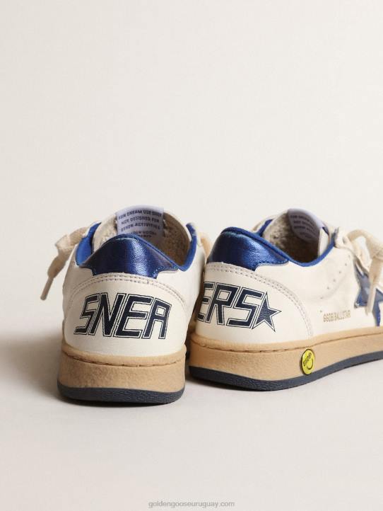 niños ball star júnior con estrella de piel metalizada azul y refuerzo en el talónGolden Goose 02H6854