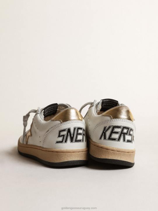 niños ball star júnior con estrella de piel metalizada dorada y refuerzo en el talónGolden Goose 02H6855