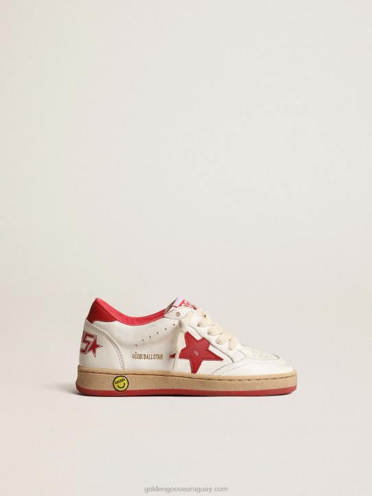 niños ball star júnior de napa con estrella de piel roja y refuerzo del talónGolden Goose 02H6848