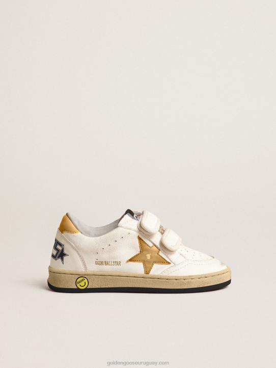 niños balón star young con estrella de piel metalizada dorada y refuerzo en el talónGolden Goose 02H6874