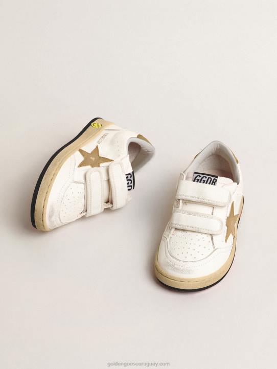 niños balón star young con estrella de piel metalizada dorada y refuerzo en el talónGolden Goose 02H6874