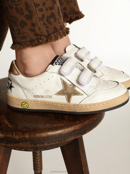 niños balón star young con estrella de piel metalizada dorada y refuerzo en el talónGolden Goose 02H6874