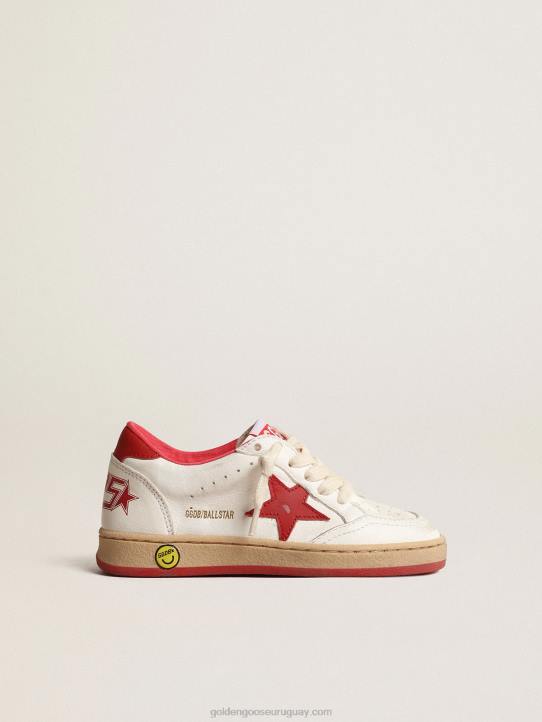 niños ball star young en napa con estrella de piel roja y refuerzo en el talónGolden Goose 02H6864