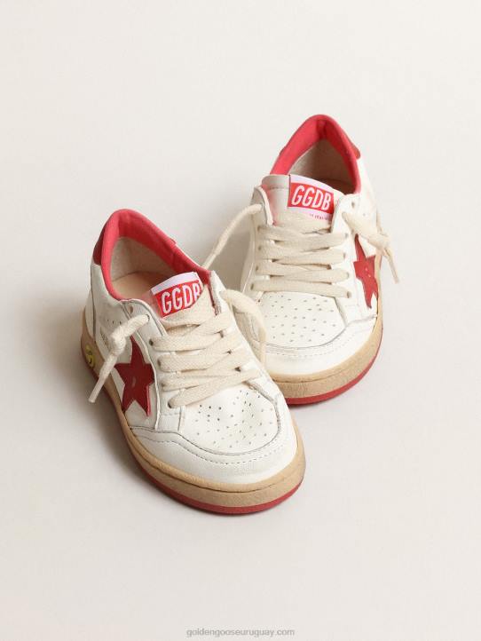 niños ball star young en napa con estrella de piel roja y refuerzo en el talónGolden Goose 02H6864