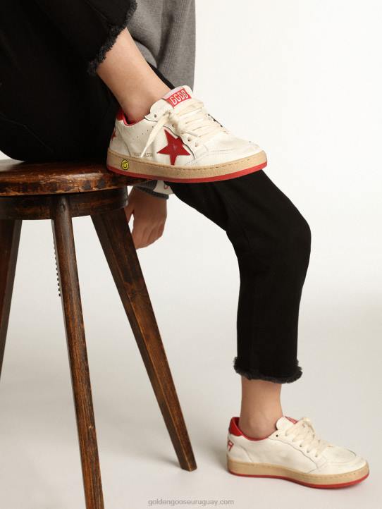 niños ball star young en napa con estrella de piel roja y refuerzo en el talónGolden Goose 02H6864