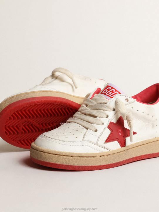 niños ball star young en napa con estrella de piel roja y refuerzo en el talónGolden Goose 02H6864