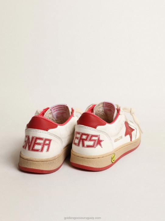 niños ball star young en napa con estrella de piel roja y refuerzo en el talónGolden Goose 02H6864