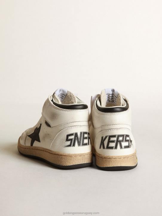 niños sky-star júnior de napa blanca con estrella de piel negraGolden Goose 02H6847