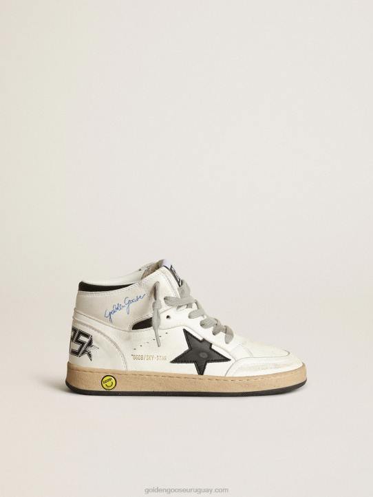 niños Zapatillas deportivas young sky-star de napa blanca con estrella de cuero negro y refuerzo en el talónGolden Goose 02H6870