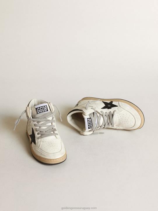 niños Zapatillas deportivas young sky-star de napa blanca con estrella de cuero negro y refuerzo en el talónGolden Goose 02H6870