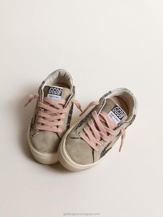 niños may junior en glitter gris antracita con estrella de ante gris tórtolaGolden Goose 02H6861