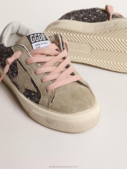 niños may junior en glitter gris antracita con estrella de ante gris tórtolaGolden Goose 02H6861