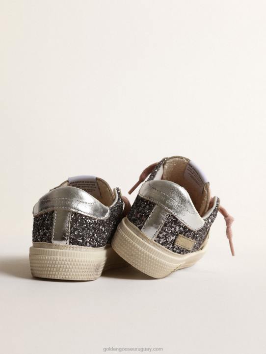 niños may junior en glitter gris antracita con estrella de ante gris tórtolaGolden Goose 02H6861