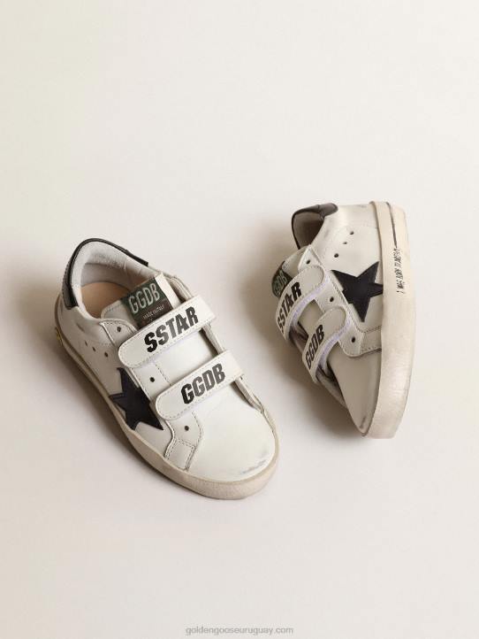 niños old school young con estrella de piel metalizada y talonera negraGolden Goose 02H6876