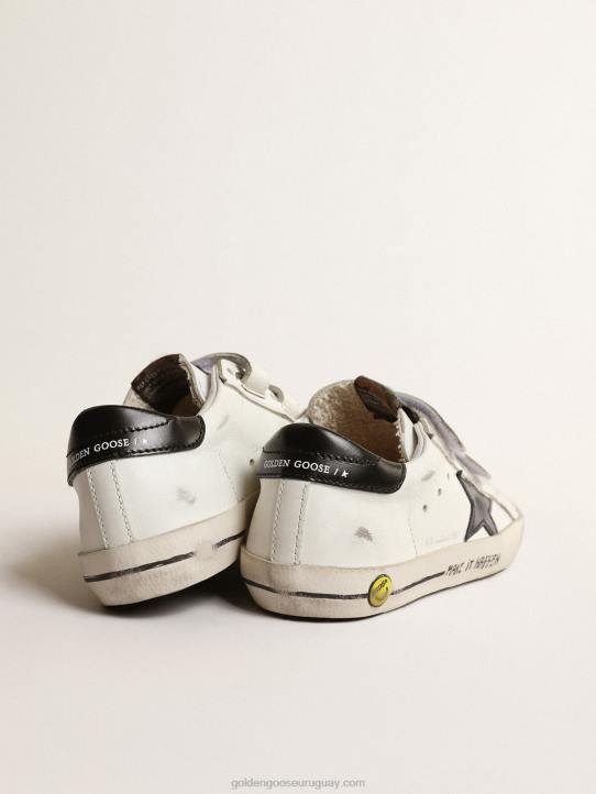 niños old school young con estrella de piel metalizada y talonera negraGolden Goose 02H6876
