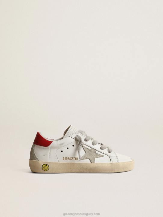niños super-star young con estrella de ante y tirador de cuero rojo en el talónGolden Goose 02H6863