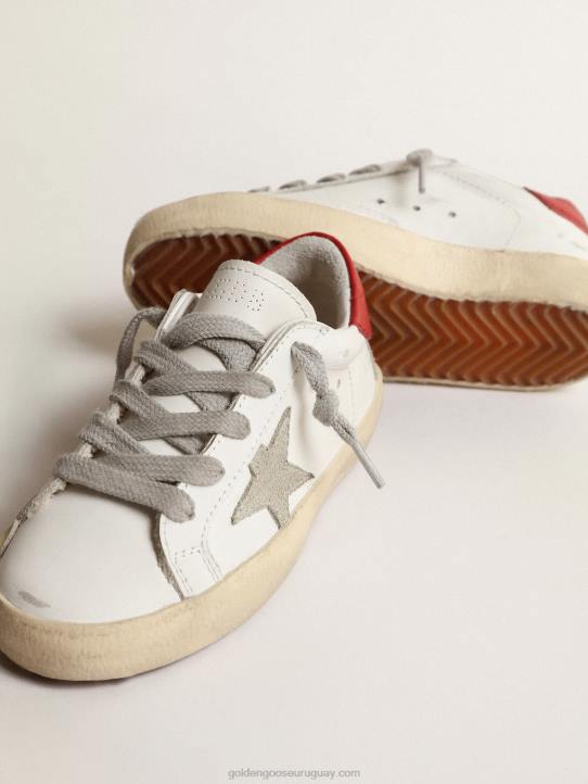 niños super-star young con estrella de ante y tirador de cuero rojo en el talónGolden Goose 02H6863