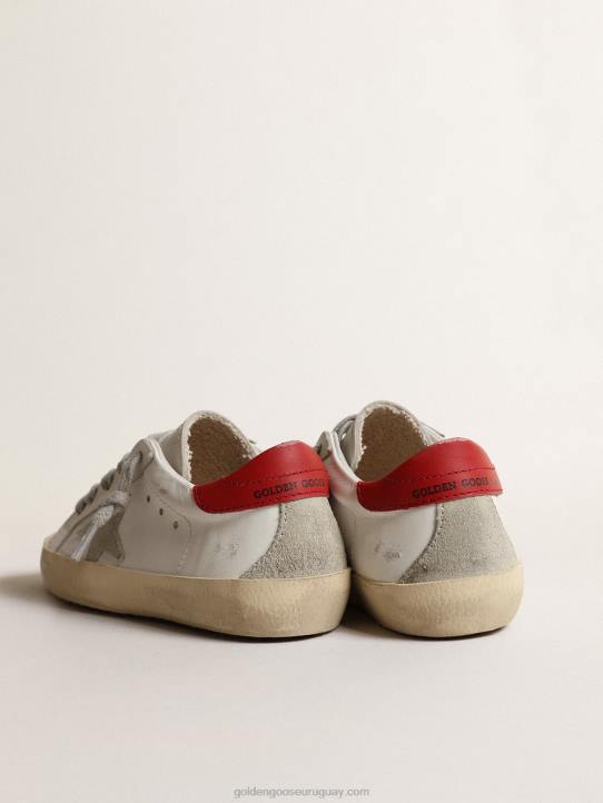 niños super-star young con estrella de ante y tirador de cuero rojo en el talónGolden Goose 02H6863